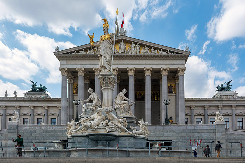 Pallas Athena statue in front of the Austrian Parliament