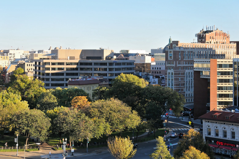 Dupont Circle seen from the roof of our hotel