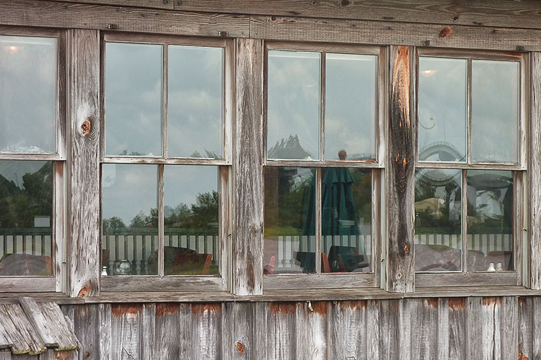 Weathered wood façade